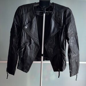 Topshop Black Leather Biker Jacket